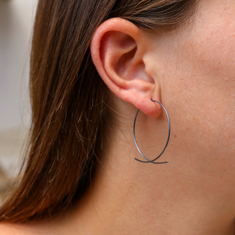 Everly Earrings Charcoal (Oxidised) Medium