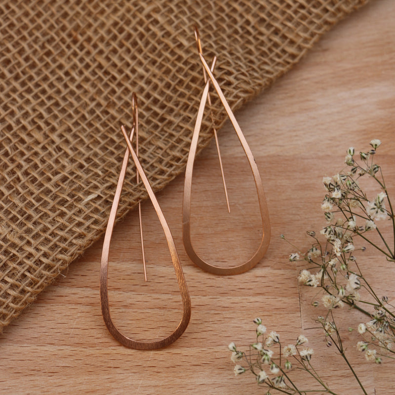 Willow Earrings Rose Gold Plated Large