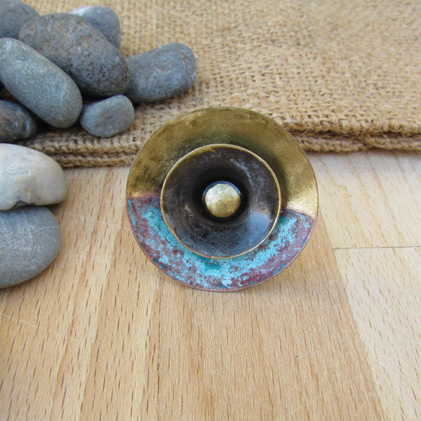 Etta Ring Brass, Enamel & Patina