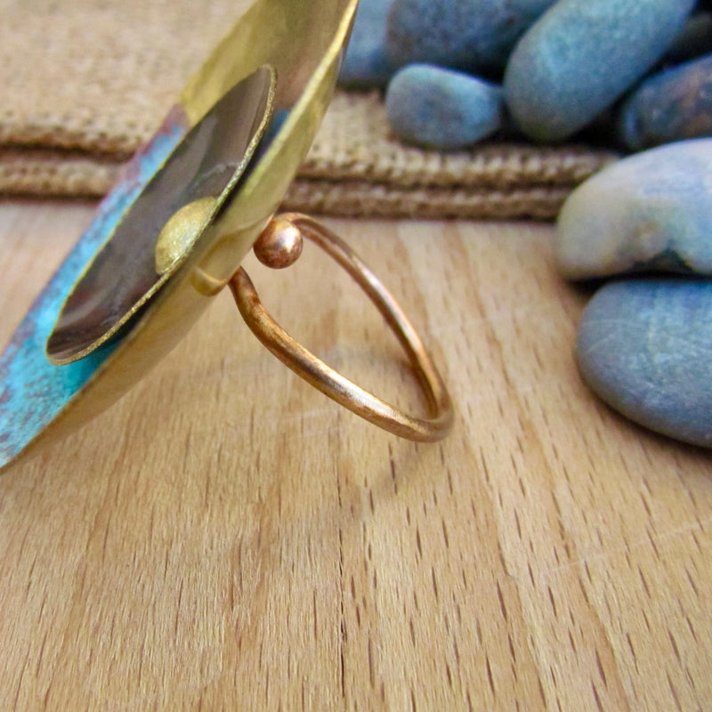 Etta Ring Brass, Enamel & Patina