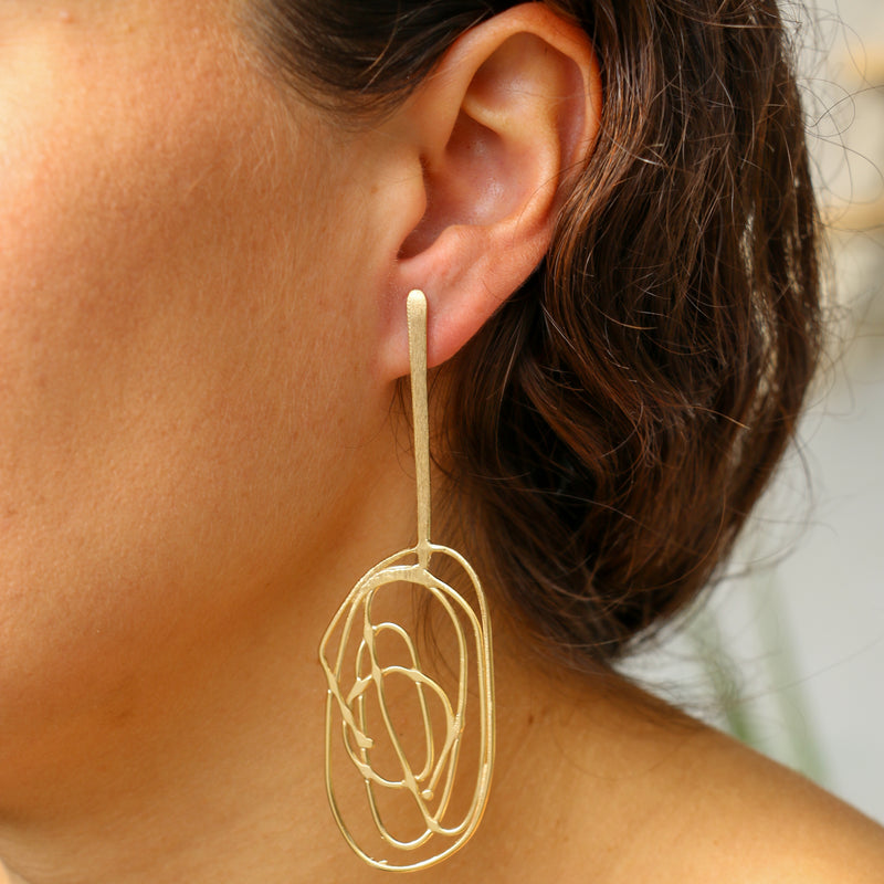 Basimah Earrings Gold Plated Large
