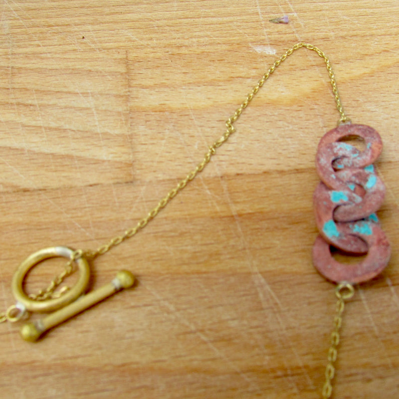 Lia Necklace Brass & Patina