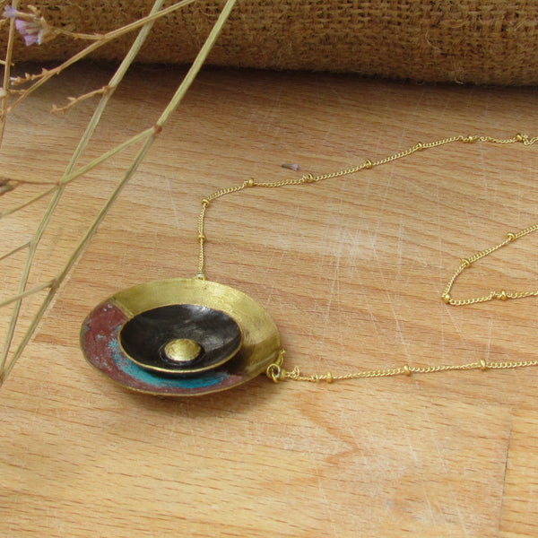 Addie Necklace Brass & Patina