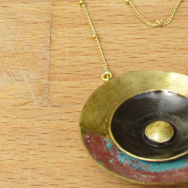 Addie Necklace Brass & Patina