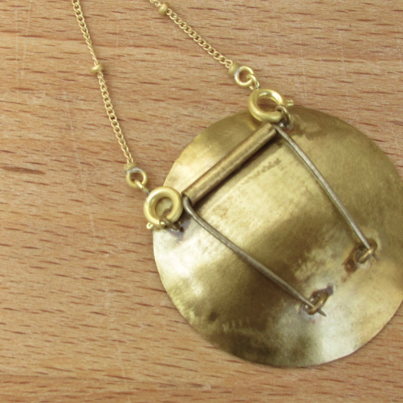 Taya Necklace Brass, Enamel & Patina