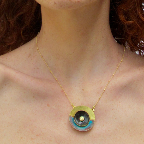 Addie Necklace Brass & Patina