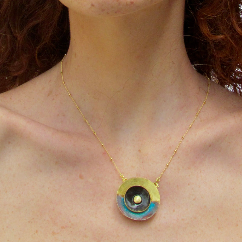 Addie Necklace Brass & Patina