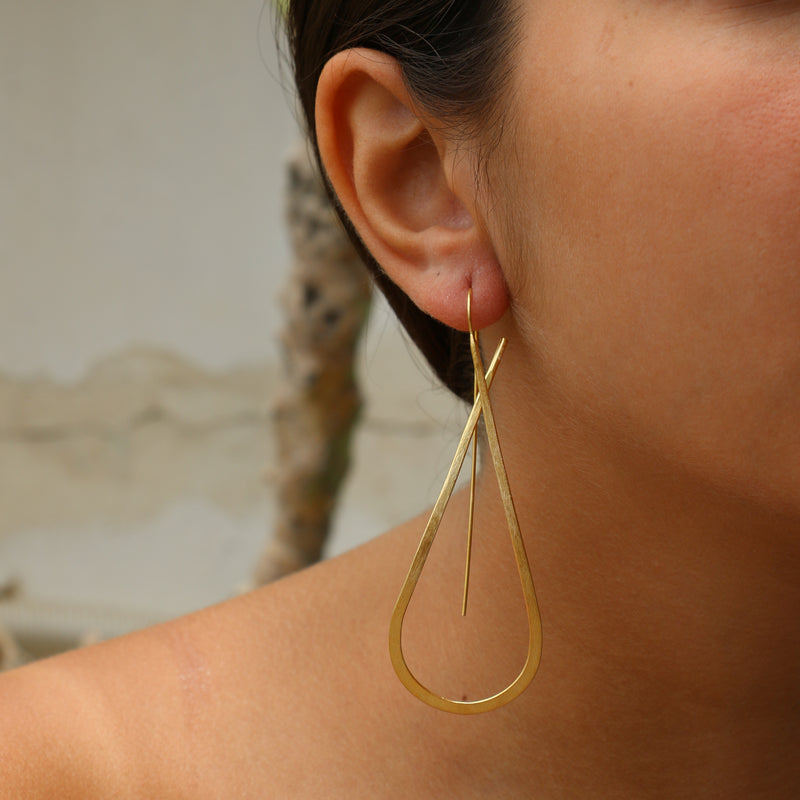 Willow Earrings Gold Plated Large