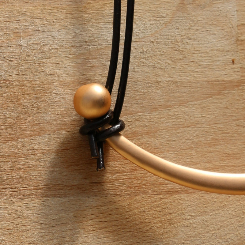 Robin Necklace Rose Gold Plated & Brown Leather