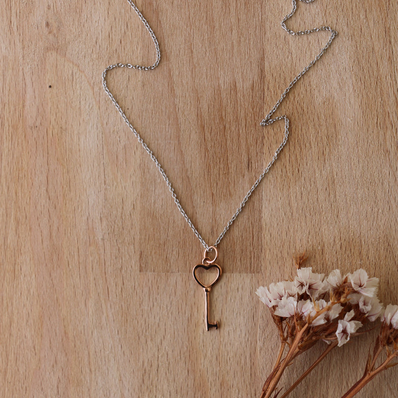 Alaia Necklace Rose Plated & Silver Chain